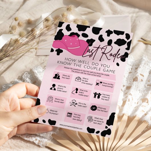 Bruidsmeisje Feestje Laatste Cowgirl Bruiloft Spel Kaart