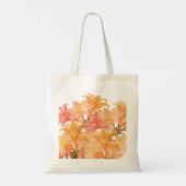 Bruidsmeisje Floral Burnt Sinaasappel Trendy Tote Bag (Achterkant)
