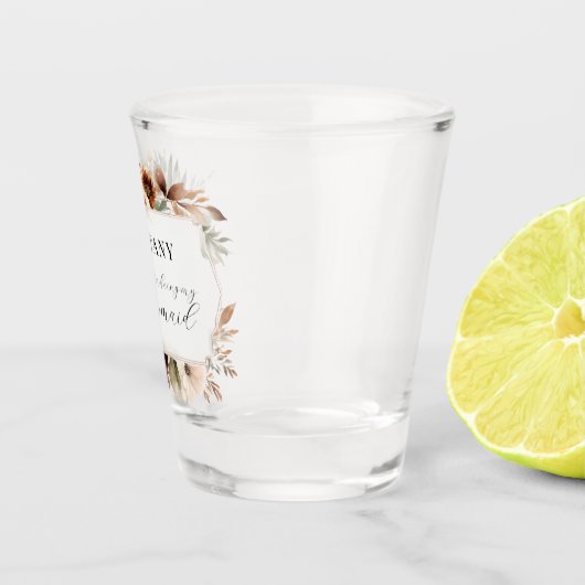 Bruidsmeisje Floral Herfst herfst gebladerte bruil Shot Glas (Rechts)