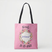 Bruidsmeisje Floral krans ontwerp Tote Bag (Voorkant)