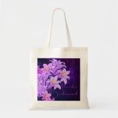 Bruidsmeisje Floral Paarse Plum Chic Tote Bag (Voorkant)