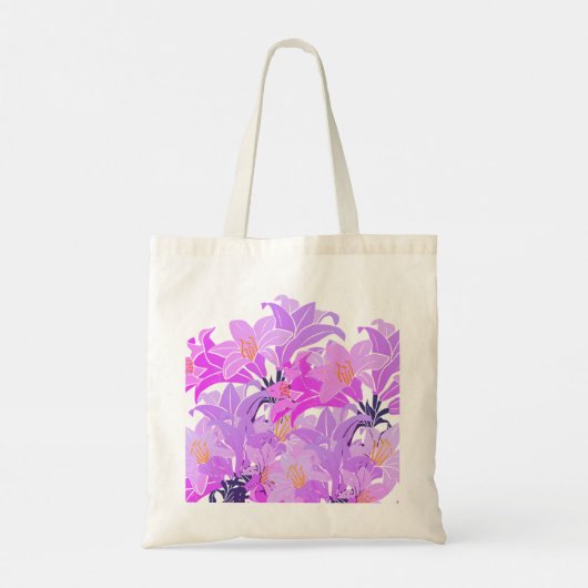 Bruidsmeisje Floral Paarse pruim Trendy Tote Bag (Achterkant)