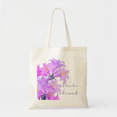 Bruidsmeisje Floral Paarse pruim Trendy Tote Bag (Voorkant)