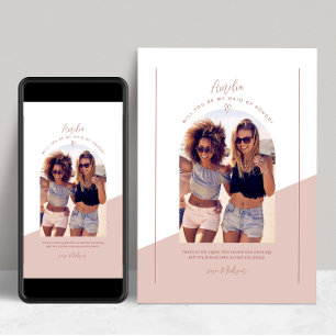 Bruidsmeisje foto persoonlijk voorstel Kaart