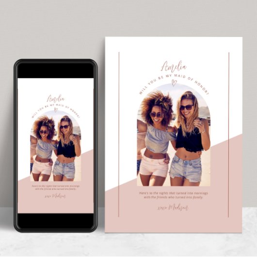 Bruidsmeisje foto persoonlijk voorstel Kaart