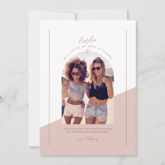 Bruidsmeisje foto persoonlijk voorstel Kaart (Voorkant)