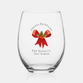 Bruidsmeisje Geboortemaand Bloem December Hulst Wijnglas Zonder Voet (Achterkant)