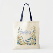 Bruidsmeisje Geel Blauw Witte Bloemen Tote Bag (Voorkant)