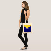 bruidsmeisje geel marine blauw wit bloemen bruilof tote bag (Voorkant (model))