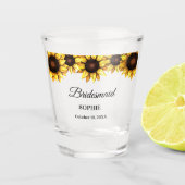 Bruidsmeisje Gele Trouw Zonnebloem Shot Glas (Voorkant)