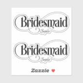 Bruidsmeisje gepersonaliseerd sticker (Vel)