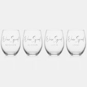 Bruidsmeisje gepersonaliseerd wijnglas zonder voet (Voorkant)