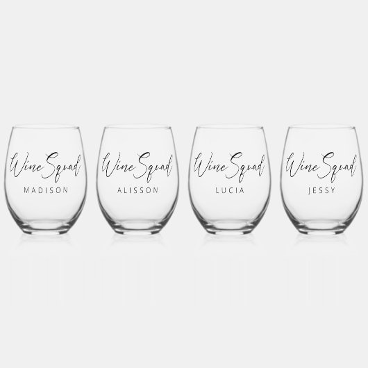 Bruidsmeisje gepersonaliseerd wijnglas zonder voet (Voorkant)