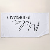 Bruidsmeisje gepersonaliseerde cadeau-ideeën strandlaken (Voorkant)