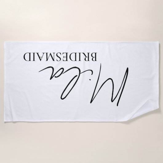 Bruidsmeisje gepersonaliseerde cadeau-ideeën strandlaken (Voorkant)