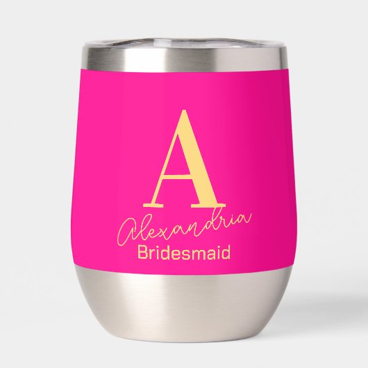 Bruidsmeisje gepersonaliseerde moderne monogram (Achterkant)