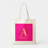 Bruidsmeisje gepersonaliseerde moderne monogram tote bag (Achterkant)
