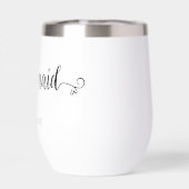 bruidsmeisje geschenk naam zwart kalligrafie harte (Achterkant)