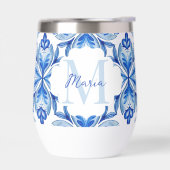 Bruidsmeisje geschenken Italiaans Blauw tegels mon (Links)