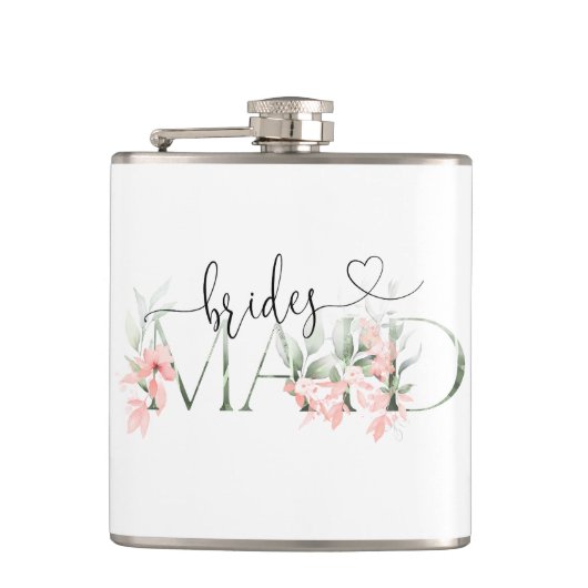 Bruidsmeisje geschenken Kolf Bloemen bruiloft part Heupfles (Voorkant)