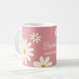 Bruidsmeisje geschenken retro daisy woestijn roze  koffiemok