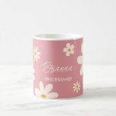 Bruidsmeisje geschenken retro daisy woestijn roze koffiemok (Center)
