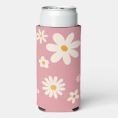 Bruidsmeisje geschenken retro daisy woestijn roze seltzer blikjeskoeler (Seltzer Achterkant)