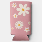 Bruidsmeisje geschenken retro daisy woestijn roze  seltzer blikjeskoeler (Achterkant)