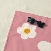 Bruidsmeisje geschenken retro daisy woestijn roze  strandlaken (In situ)