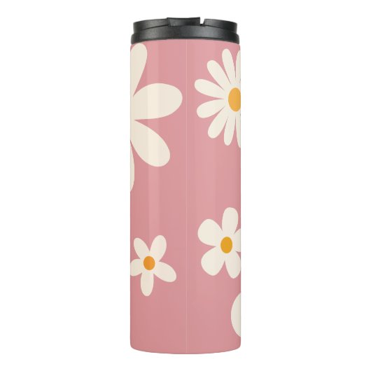 Bruidsmeisje geschenken retro daisy woestijn roze  thermosbeker (Achterkant)