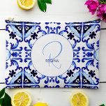 Bruidsmeisje geschenken talavera blauw tegels mono etui<br><div class="desc">Bruidsmeisje geschenken talavera azulejo maiolica blauw tegels monogram schoonheidszak Accessoire Pouch,  gepersonaliseerde bruids feestgeschenken,  geschenken voor haar,  schoonheidszak</div>