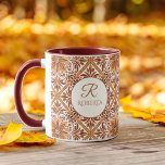 Bruidsmeisje geschenken Terracotta Talavera monogr Mok<br><div class="desc">Bruidsmeisjes geschenken Mexican Talavera terracotta marrone bruin elegante bruiloft monogrammed aangepaste koffie mok,  gepersonaliseerde naam mokken gedrukte bruiloft partij gunsten,  tinten van bruine talavera bruidsfeest gunsten gepersonaliseerde naam koffie mok talavera bruiloft gunsten geschenken voor haar monogram koffie mok gepersonaliseerde geschenken voor haar</div>