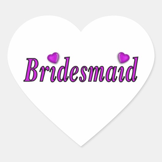 bruidsmeisje gewoon liefde hart sticker (Voorkant)