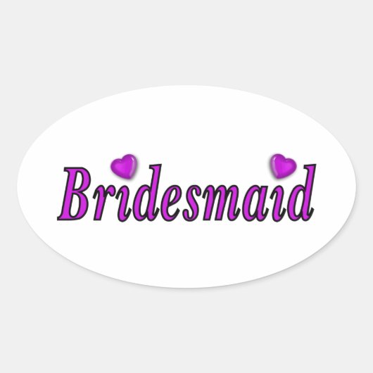 bruidsmeisje gewoon liefde ovale sticker (Voorkant)