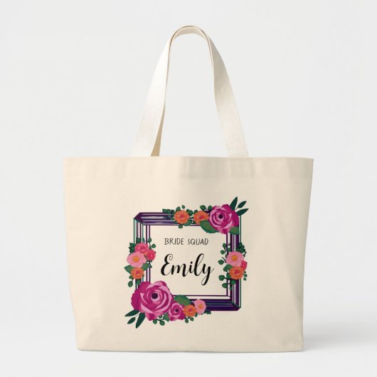 Bruidsmeisje Gift Bloemen Lijst Canvas tas (Voorkant)