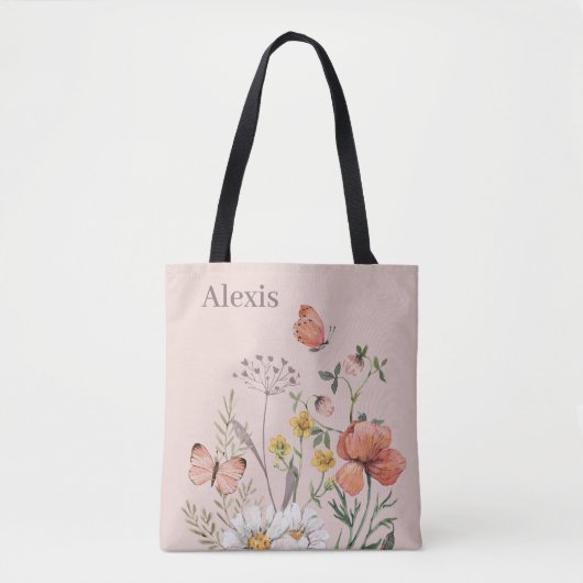 Bruidsmeisje GIft Elegant Blush Roze Bloemen Tote Bag (Voorkant)