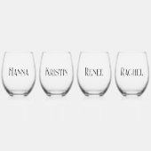 Bruidsmeisje Gift Gepersonaliseerde  Naam Wijnglas Zonder Voet (Voorkant)