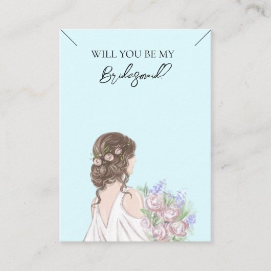 Bruidsmeisje Gift Ketting Display Plaats Kaart Visitekaartje (Voorkant)