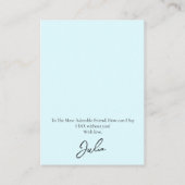 Bruidsmeisje Gift Ketting Display Plaats Kaart Visitekaartje (Achterkant)