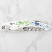 Bruidsmeisje Gift Kurk Schroef - Blauwe Hortensia Kurkentrekker (Voorkant)