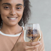 Bruidsmeisje Gift, Modern Elegant Monogram Wijnglas Zonder Voet