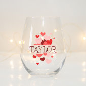 Bruidsmeisje Gift, Modern Elegant Monogram Wijnglas Zonder Voet