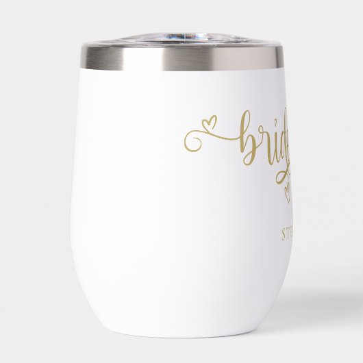 Bruidsmeisje Gift Naam Gouden Kalligrafie Harten (Voorkant)