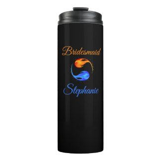 Bruidsmeisje Gifts- Twin Flame-Black- Thermosbeker