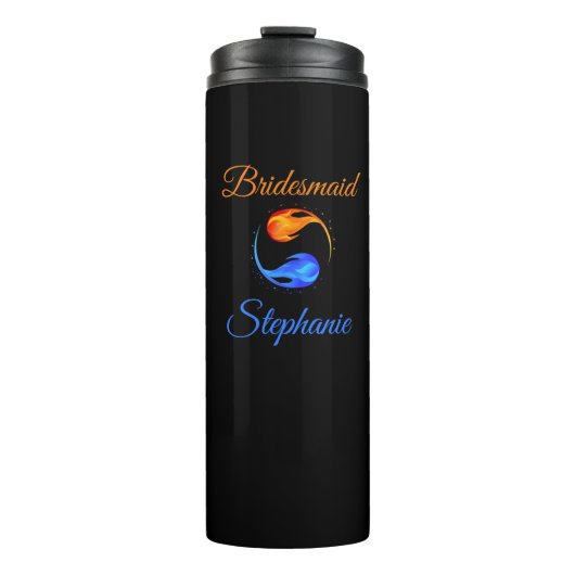 Bruidsmeisje Gifts- Twin Flame-Black- Thermosbeker (Voorkant)