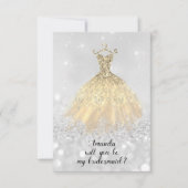 Bruidsmeisje Glitter Diamant Jurk Prinses Kaart (Voorkant)