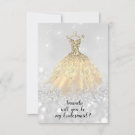 Bruidsmeisje Glitter Diamant Jurk Prinses Kaart