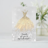 Bruidsmeisje Glitter Diamant Jurk Prinses Kaart (Staand voorkant)
