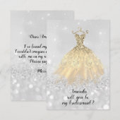 Bruidsmeisje Glitter Diamant Jurk Prinses Kaart (Voorkant / Achterkant)