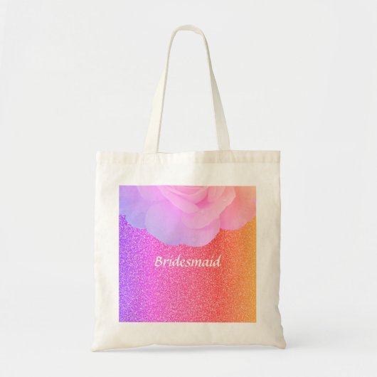 Bruidsmeisje Glittery Roze Rose Goud Bruiloft Bloe Tote Bag (Voorkant)